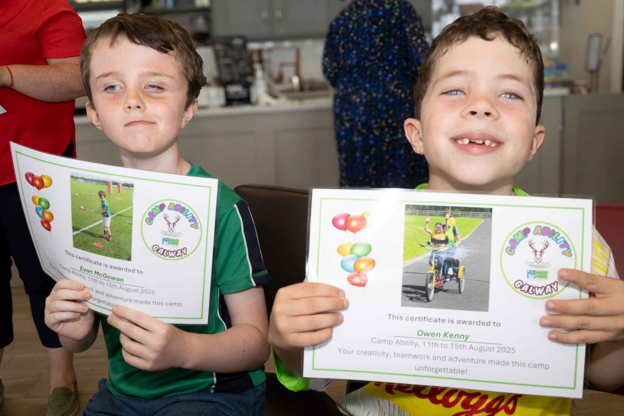 2 kids at the Camp Extraordinary ran by Creggs rugby club